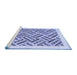 Sideview of Machine Washable Solid Blue Modern Rug, wshcon2634blu