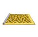 Sideview of Machine Washable Solid Yellow Modern Rug, wshcon2634yw