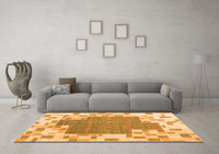 Machine Washable Abstract Orange Contemporary Rug, wshcon2635org