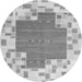 Square Abstract Gray Contemporary Rug, con2635gry