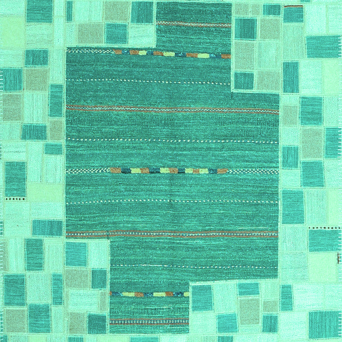 Abstract Turquoise Contemporary Rug, con2635turq