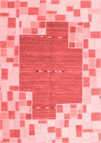 Abstract Red Contemporary Rug, con2635red