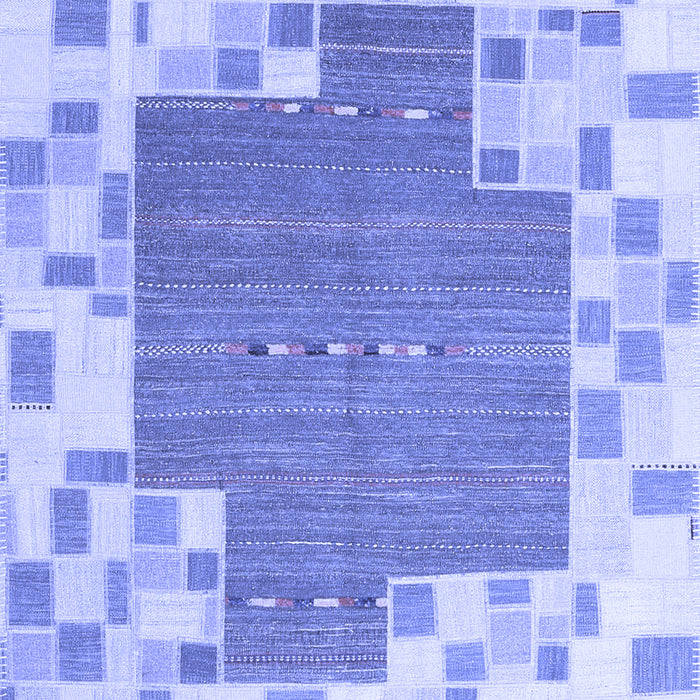 Abstract Blue Contemporary Rug, con2635blu