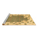 Sideview of Machine Washable Abstract Brown Contemporary Rug, wshcon2635brn