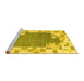 Sideview of Machine Washable Abstract Yellow Contemporary Rug, wshcon2635yw