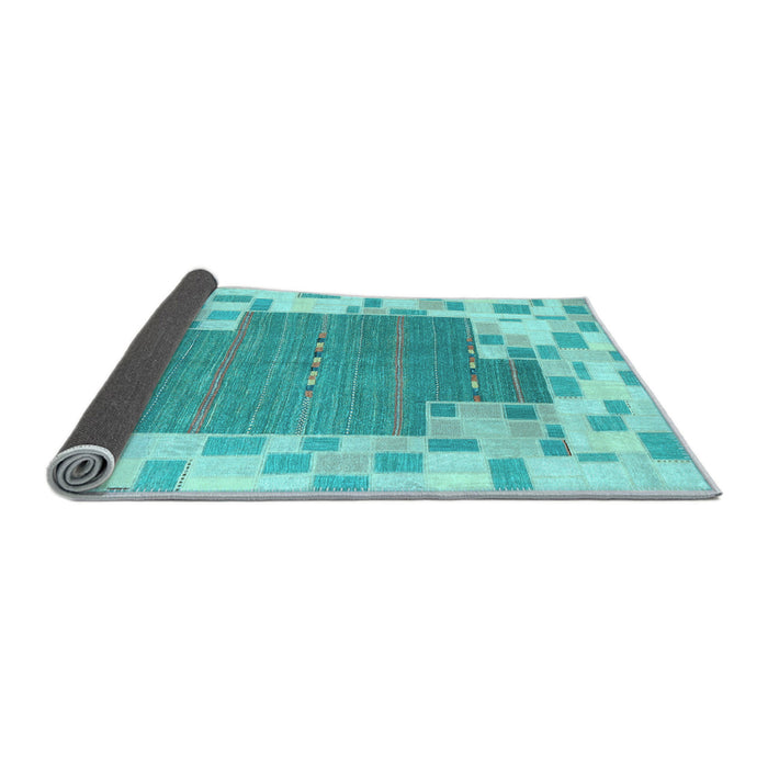 Sideview of Abstract Light Blue Contemporary Rug, con2635lblu