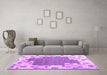 Machine Washable Abstract Purple Contemporary Area Rugs in a Living Room, wshcon2635pur