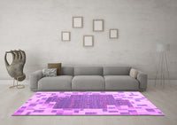 Machine Washable Abstract Purple Contemporary Rug, wshcon2635pur