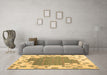 Machine Washable Abstract Brown Contemporary Rug in a Living Room,, wshcon2635brn