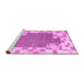 Sideview of Machine Washable Abstract Pink Contemporary Rug, wshcon2635pnk