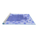 Sideview of Machine Washable Abstract Blue Contemporary Rug, wshcon2635blu