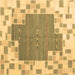 Square Abstract Brown Contemporary Rug, con2635brn