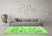 Machine Washable Solid Green Modern Area Rugs in a Living Room,, wshcon2636grn