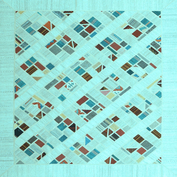 Square Solid Light Blue Modern Rug, con2636lblu