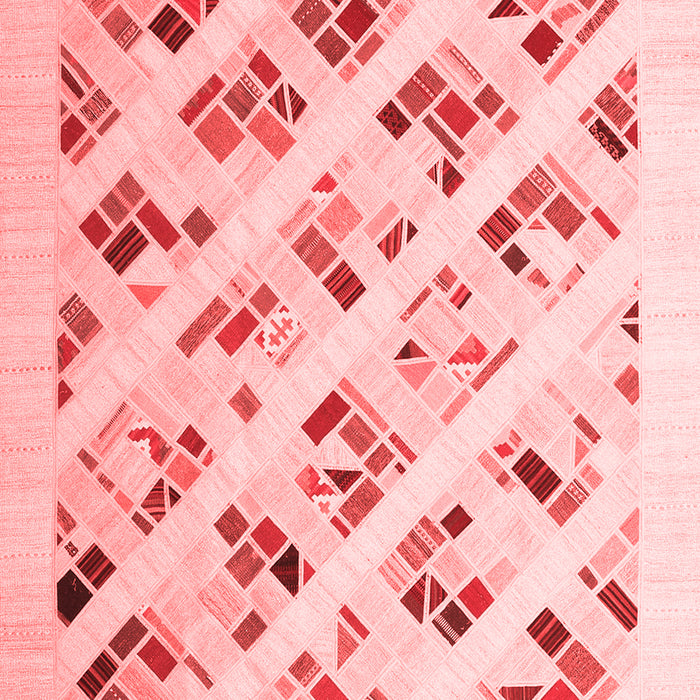 Machine Washable Solid Red Modern Rug, wshcon2636red