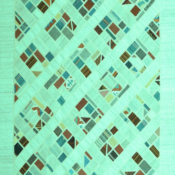 Machine Washable Solid Turquoise Modern Area Rugs, wshcon2636turq