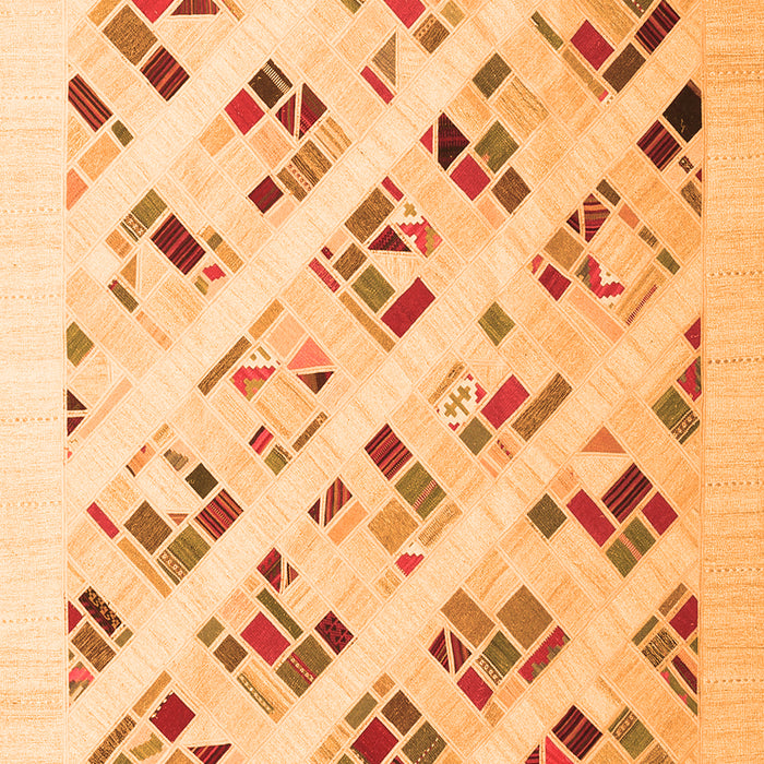 Serging Thickness of Machine Washable Solid Orange Modern Area Rugs, wshcon2636org