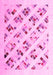 Machine Washable Solid Pink Modern Rug, wshcon2636pnk