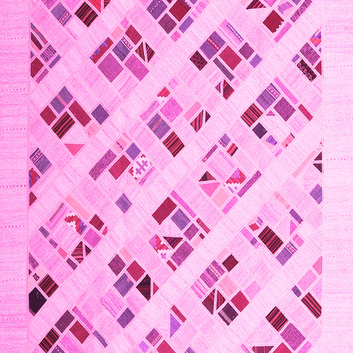 Machine Washable Solid Pink Modern Rug, wshcon2636pnk