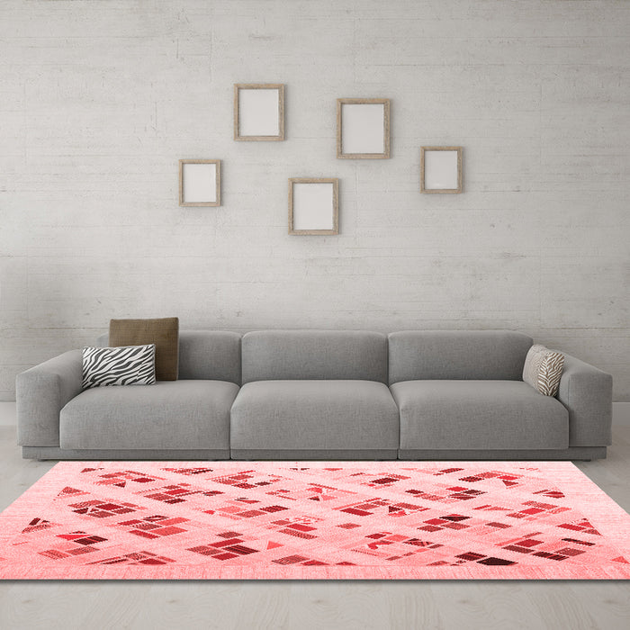 Modern Red Washable Rugs