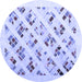 Round Solid Blue Modern Rug, con2636blu