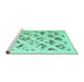 Sideview of Machine Washable Solid Turquoise Modern Area Rugs, wshcon2636turq