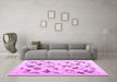 Machine Washable Solid Purple Modern Area Rugs in a Living Room, wshcon2636pur