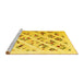 Sideview of Machine Washable Solid Yellow Modern Rug, wshcon2636yw