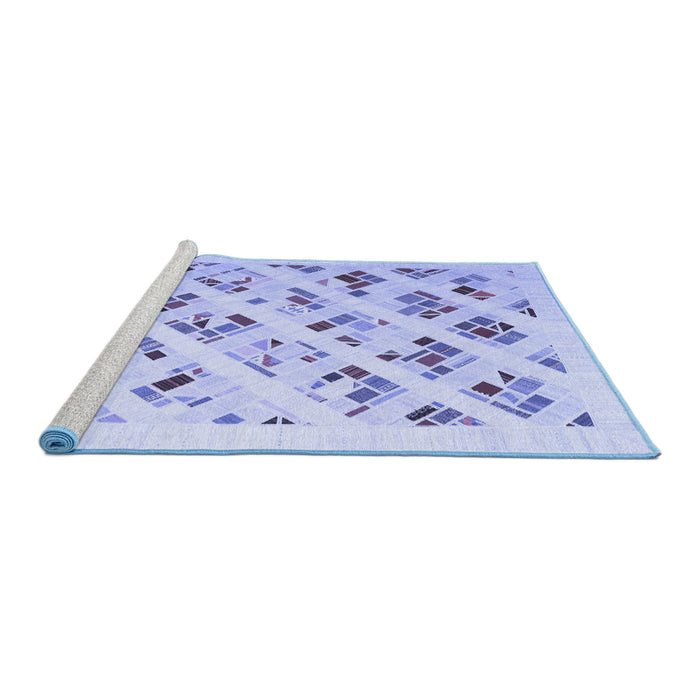 Sideview of Machine Washable Solid Blue Modern Rug, wshcon2636blu