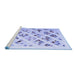 Sideview of Machine Washable Solid Blue Modern Rug, wshcon2636blu