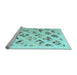 Sideview of Machine Washable Solid Light Blue Modern Rug, wshcon2636lblu