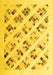 Machine Washable Solid Yellow Modern Rug, wshcon2636yw