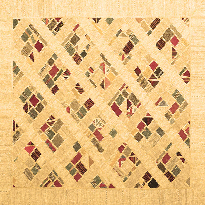 Square Solid Brown Modern Rug, con2636brn