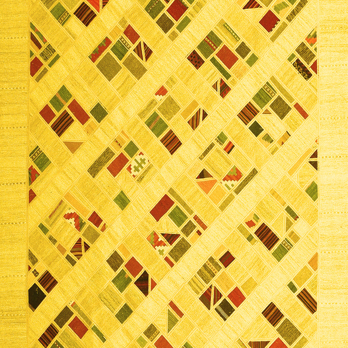 Solid Yellow Modern Rug, con2636yw