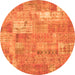 Machine Washable Patchwork Orange Transitional Area Rugs, wshcon2637org