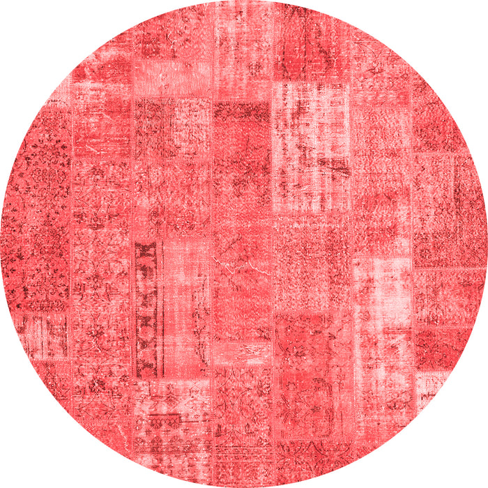 Machine Washable Patchwork Red Transitional Rug, wshcon2637red