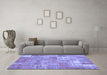 Machine Washable Patchwork Blue Transitional Rug in a Living Room, wshcon2637blu