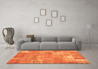 Machine Washable Patchwork Orange Transitional Rug, wshcon2637org