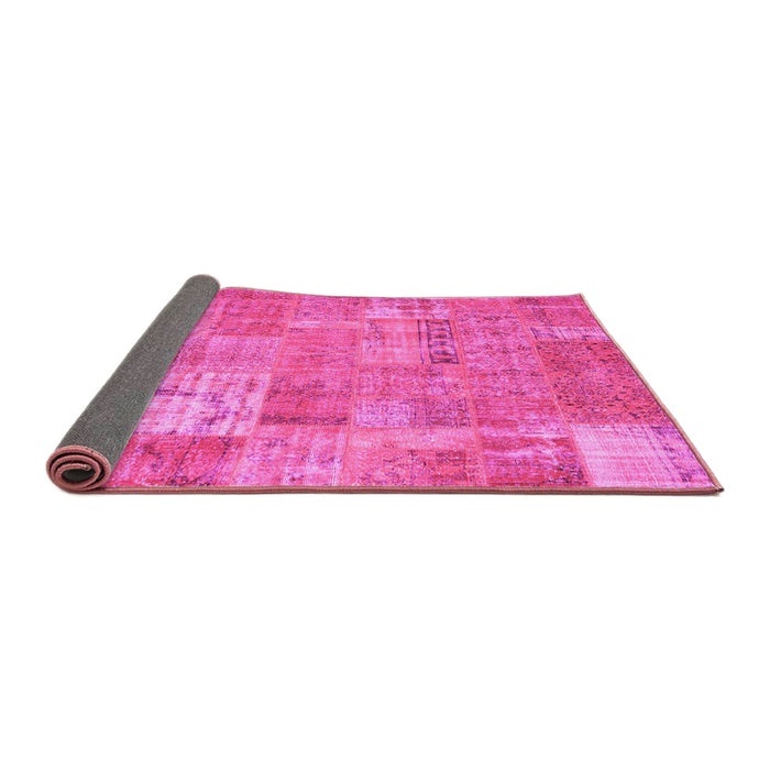 Sideview of Patchwork Pink Transitional Rug, con2637pnk