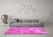 Machine Washable Patchwork Purple Transitional Area Rugs in a Living Room, wshcon2637pur