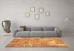 Machine Washable Patchwork Brown Transitional Rug in a Living Room,, wshcon2637brn