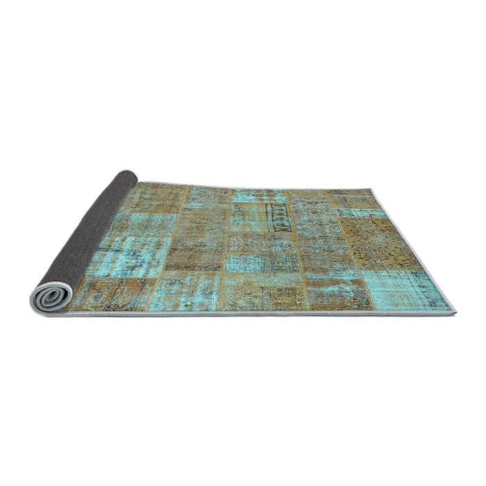 Sideview of Patchwork Light Blue Transitional Rug, con2637lblu