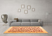 Machine Washable Solid Orange Modern Area Rugs in a Living Room, wshcon2638org