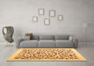 Machine Washable Solid Brown Modern Rug in a Living Room,, wshcon2638brn