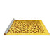 Sideview of Machine Washable Solid Yellow Modern Rug, wshcon2638yw