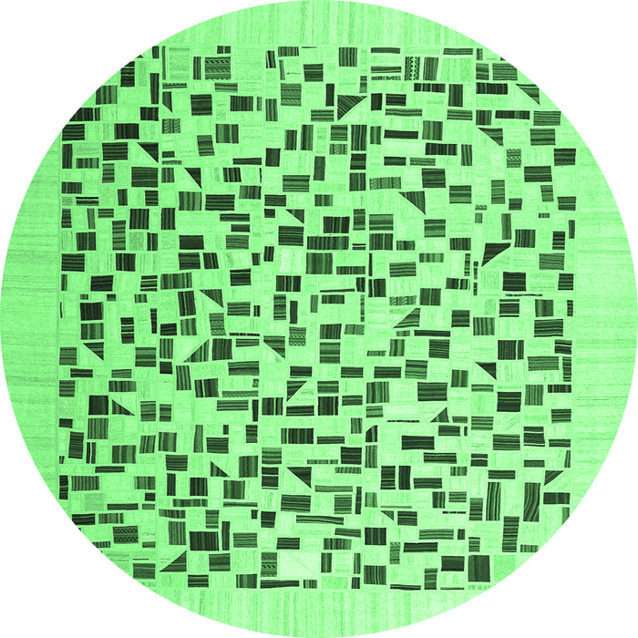 Round Solid Emerald Green Modern Rug, con2638emgrn