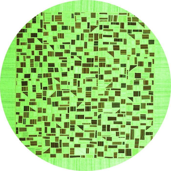 Square Solid Green Modern Rug, con2638grn