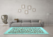 Machine Washable Solid Light Blue Modern Rug in a Living Room, wshcon2638lblu