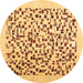 Round Solid Brown Modern Rug, con2638brn