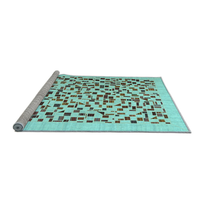Sideview of Machine Washable Solid Light Blue Modern Rug, wshcon2638lblu